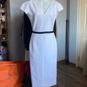 Victoria Beckham White Black Pencil Dress